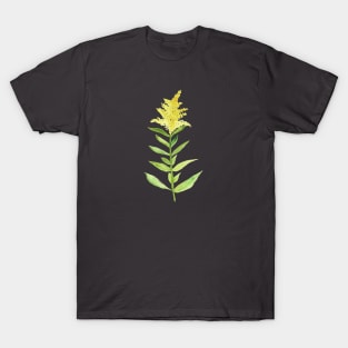 Goldenrod Loose Watercolor Wildflower Illustration T-Shirt